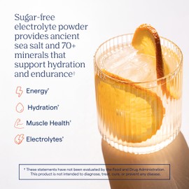 Trace Minerals ZeroLyte Salty Orange Flavor - Sugar Free Electrolyte Drink Mix - Supports Hydration, Energy, Stamina - Ancient Sea Salt, Full Spectrum Minerals, Coconut Water - 30 Packets