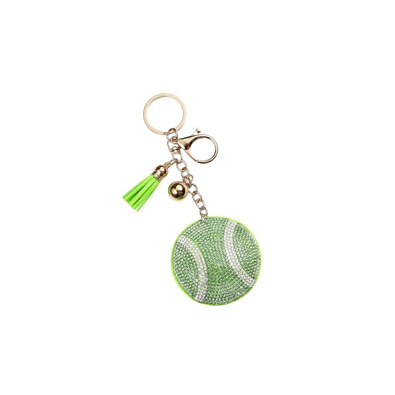 Rhinestone Baseball Keychain for Women and Men,Bling Sport Ball Keyring