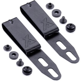 HolsterSmith Universal Metal Belt Clips for Holster Making - (ARC 1) - (Fits 1.50 inch Belts) - (Powder Coated Finish) - (Black) - (w/Mounting Hardware) - (2 Pack)