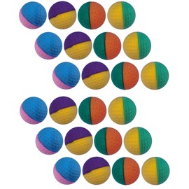 YnFag 24 Pack Foam Soccer Balls Cat Toys for Indoor Cats Cat Balls (24Pcs Two-Color Golf)