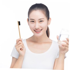 Ipetboom Charcoal Toothbrushes 10pcs Set Soft Nylon Bristles Travel Toothbrushes for Adults