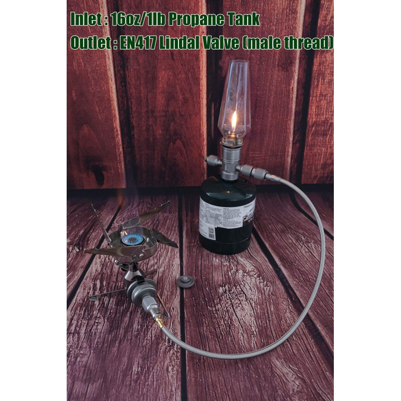 CAMPINGMOON 3 Outlet Camping Stove Adapter, Inlet: 16oz/1Lb Small Propane