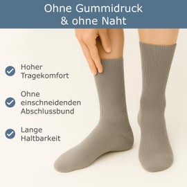 GAWILO Vein Socks for Men and Women (9 Pairs) | Without Rubber & No Pressing Seam | Health Socks with Comfort Waistband | Durable & Comfortable, gray, 47 - 50