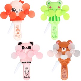 YouYuer Hand Fan, 4 Pieces Small Fan, Hand Fan for Children, Travel Fan Made of Plastic, Portable Small Manual Fan for Children, Travel, Home, Camping, Office