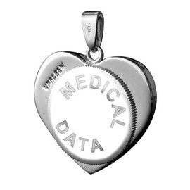 Infomedic Stainless Steel Pendant - Heart Shape (inc. Chain)