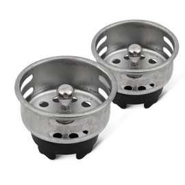 Highcraft 97733-2 Stainless Steel Junior Duo Strainer/Stopper (1.5 inch) Replacement Basket for Bar and Prep Sinks Drains Pack of 2