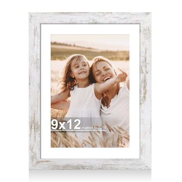 Hongkee 9x12 Picture Frame with Glass, Display Pictures 7x10 with