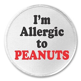 A&T Designs - I'm Allergic to PEANUTS 3" Sew On Patch Allergy
