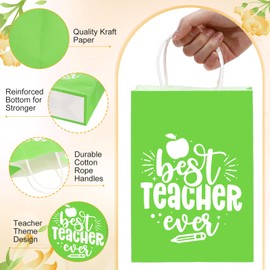 Skyygemm 60 Pack Teacher Appreciation Gift Bags with Tissue Paper Teacher Graduation Gift Bags with Handles for Graduation Party Teachers Appreciation Day Retirement Gifts(Multicolor)