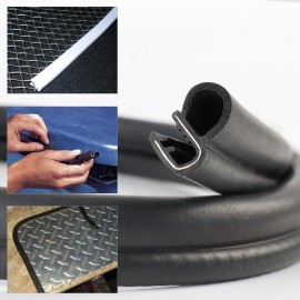 EdgeSeal 216"Length Rubber Seal Edge Trim Bulb Weather Stripping for Car Sound Insulation