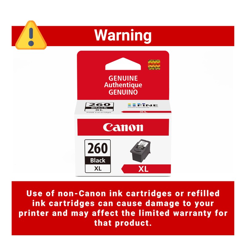 Canon PG-260 XL Genuine Black Ink Cartridge, Compatible with TS5320/6420/6420a,TR7020/7020a