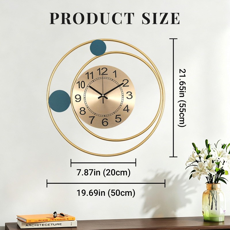 Large Wall Clock for Living Room Decor, 16.5 * 16.5