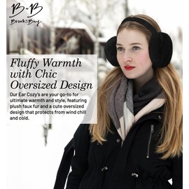 Brook + Bay Ear Muffs Winter Women - Stay Warm with Winter Ear Muffs for Women - Adjustable Fluffy Folding Earmuffs - Fuzzy Faux Fur Earmuff Foldable - Women's Earmuffs