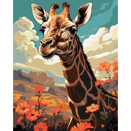 QYSFriday Paint by Numbers for Adults Beginner - Paint by Number Kits, Animal Painting by Numbers for Adults Beginner DIY Canvas Oil Painting Without Frame 16 x 20 Inch (Giraffe)