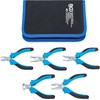 BGS 463 Precision Pliers Set, Silver/Black/Blue, Set of 5 Pieces