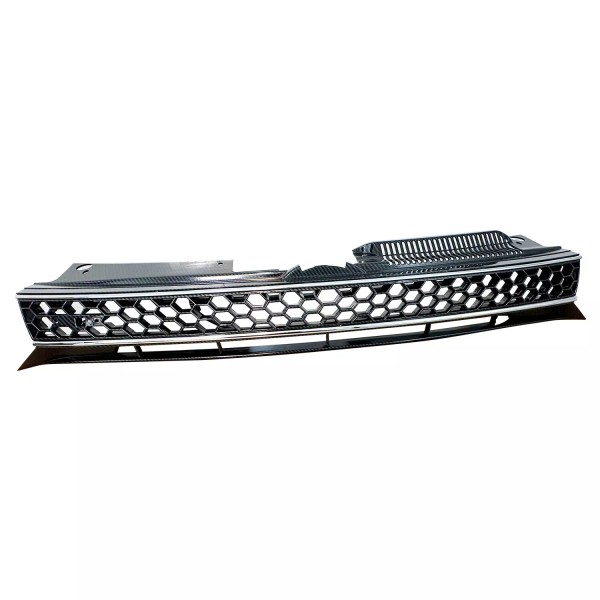 JMS-MOTOR Carbon fiber print Front Grille W/ Chrome Trim For