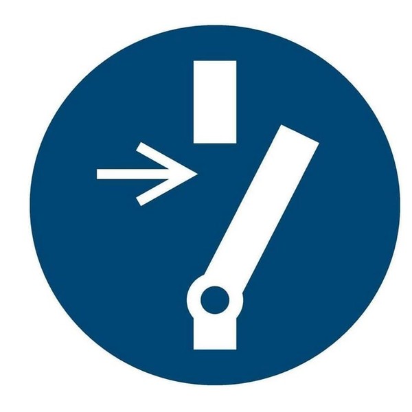 Vor Wartung oder Reparatur freischalten Kunststoffschild Ø 20 cm (wetterfest)