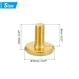 PATIKIL M4x8mm Thumb Screws, 20 Pack Knurled Head Shoulder Flat Tip Bolts Knobs Hand Grip Screws Fasteners for PC Lighting Furniture Hardware, Gold