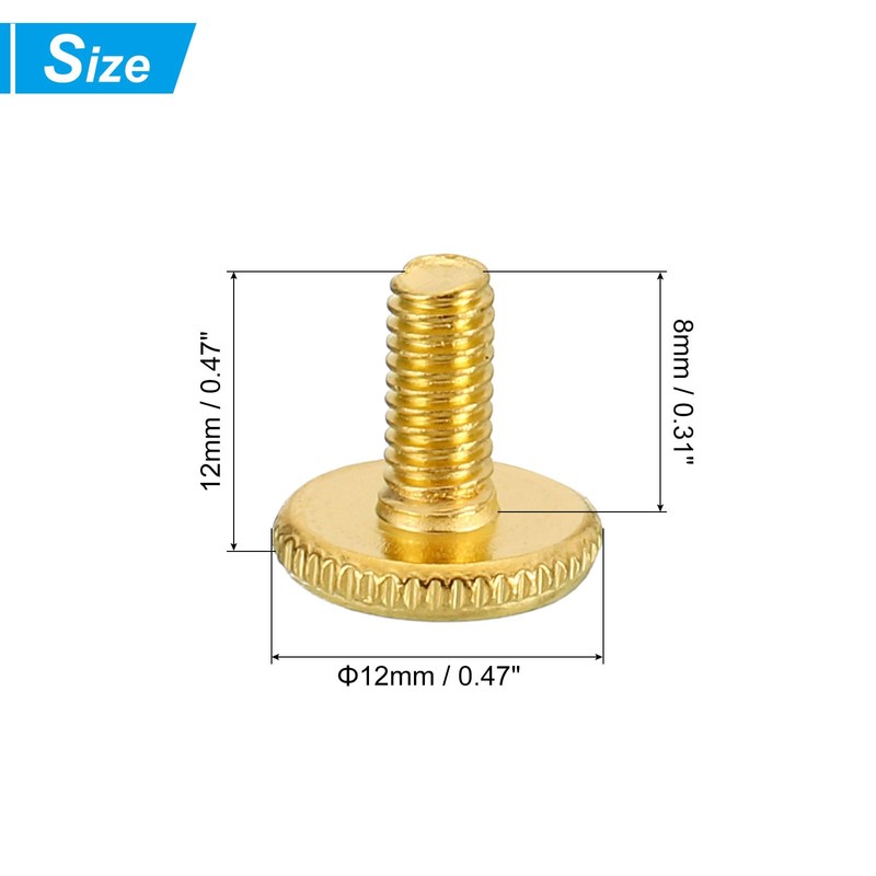 PATIKIL M4x8mm Thumb Screws, 20 Pack Knurled Head Shoulder Flat