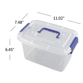 Nesmilers Small Plastic Storage Box with Lid, Clear Storage Box, Set of 6