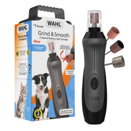 Wahl Grind & Smooth 2 Speed Battery Dog Nail Grinder with Concave Rounding Tip and Nail Guard for Increased Safety and Precise Nail Grinding - Model 3026333