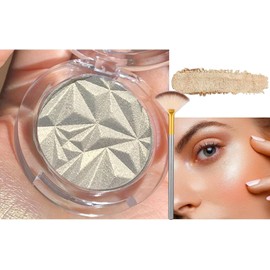 Resaltador Facial Con Brocha, Paleta Iluminadora Facial De Alto Brillo, Acabado Con Brillo Natural, Polvo Horneado Suave Con Brillo Perlado, Maquillaje Resaltador Brillante Y Duradero (2#, M)