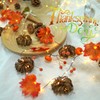 BOHON Thanksgiving Table Decor Rattan Pumpkin Berry Maple Leaves String