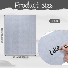 Water Drawing Writing Cloth, 6 Pcs 17 x 13 Inch Reusable Chinese Calligraphy Paper Chinese Traditional Calligraphy Water Drawing Mat for Students Beginners Practicing