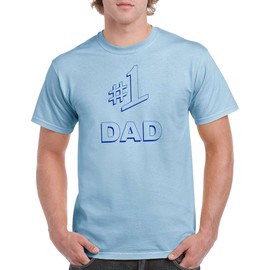 DIRTYRAGZ #1 Dad Shirts for Men Daddy Shirt, Number One T-Shirt, Seinfeld Merchandise, Best Dad Ever Graphic Tee, Cool Presents for First Time Dad L Light Blue