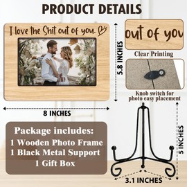 ukebobo Wedding Picture Frame, I Love You Picture Frame, Mr and Mrs Gifts, Wedding Gifts, Bridal Shower Gifts for Bride, Newlywed Anniversary Engagement Gifts for Couples, 8 x 6 Inches-374