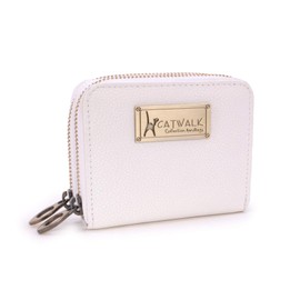 Catwalk Collection Handbags - Ladies Small Leather Zip Purse - Women's Wallet - Coin Purse with 13 Card Slots - RFID Protection - ISLA - White