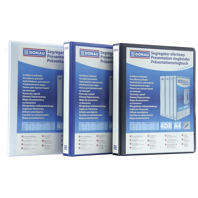 DONAU 2788654PL-01 Presentation Ring Binder Presentation Ring Binder Black 4-D