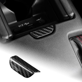 AIRSPEED Hard Carbon Fiber for Subaru BRZ Toyota GR86 2021 2022 2023 2024 2025 Car Armrest Box Button Cover Center Console Interior Trim Accessories, Black