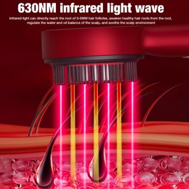 HIULLEN Electric Head Massager, 2-in-1 Scalp Massage Brush, Electric, 360° Red Light, Electric Massage Comb, Scalp Massage Brush with Hair Oil Dispenser, 3 Modes for Massage and Scalp Care