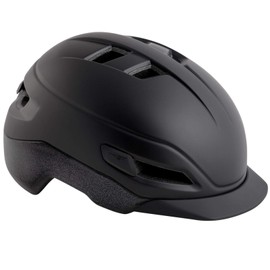 MET Grancorso Urban Fahrrad Helm City Retro Style Kopf Schutz Halbschale Cruiser Bike Radhelm Schild, 570010, Farbe Schwarz, Größe L