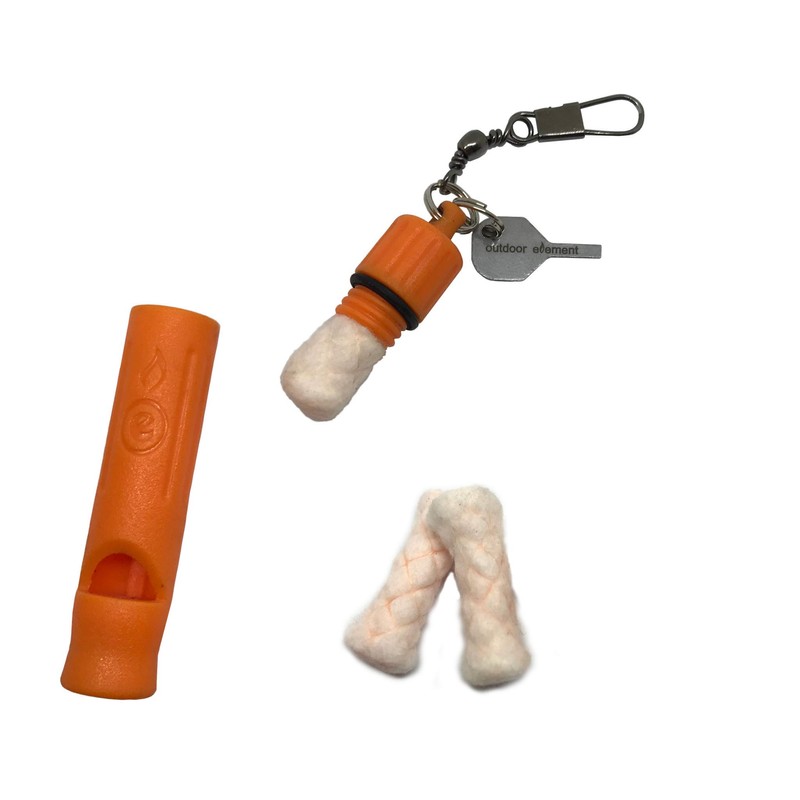 OUTDOOR ELEMENT Firebiner and Wombat Whistle - (COMBO-PACK) Fire Starter,