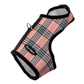 Bark Appeal Pink Plaid Wrap N Go Dog Harness for Small-Medium Pets – Soft Solid Mesh Vest Harness for Dogs, Puppies, Kittens & Cats – Easy Buckle-Free Design for a Comfortable Fit – Large