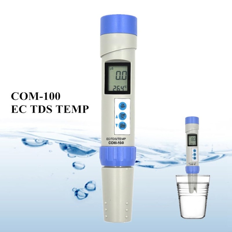 RANJOVER Professional COM-100 EC Analyzer TDS Meter Temp Tester with