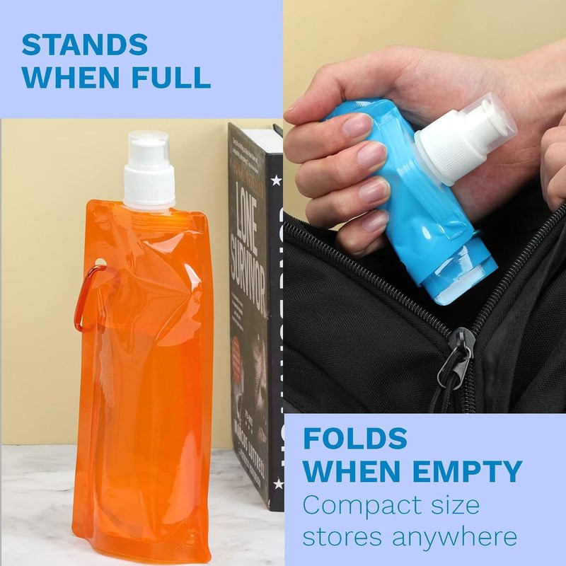 YeahBoom Pack of 3 500 ml Foldable Water Bottles, Foldable