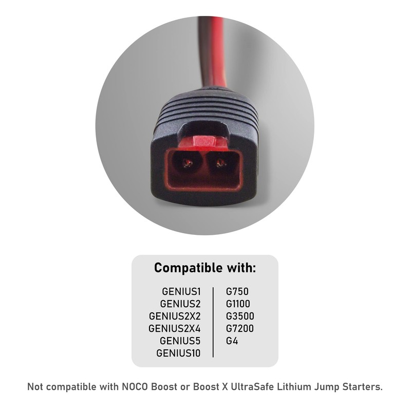 SafeAMP Wire Harness Compatible with NOCO(R) GC002 X-Connect, M6 (1/4in)
