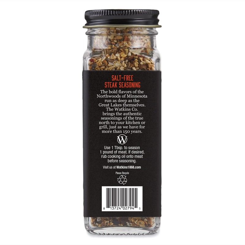 Watkins Salt-Free Organic Steak Seasoning, 2.6 oz, 1-Pack