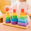 Melissa & Doug Geometric Stacker - Wooden Educational Toy,25 count(pack