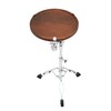 Adjustable Round Side Table with Metal Stand, Wood Top,Chrome Base,Small