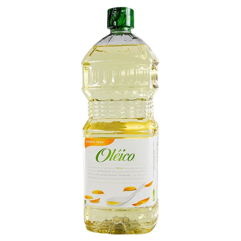 Oléico Aceite Comestible Puro de Cártamo, Natural, 955 mililitros