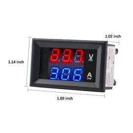 Aideepen Pack of 2 0.28 Inch LED Digital Voltmeter Ammeter DC 0-100 V 10 A, Volt Amp 2-in-1 Tester for 12 V/24 V Multimeter Ampere Meter Volt Amp Gauge Panel