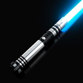 CHINEYDY Color Sounds Changing Smooth Swing Lightsabers - Heavy Duty Metal Hill FX Dueling Motion Control Light Saber with 16 Sounds Fonts and 16 RGB Infinite Color Adults Cosplay(Black)