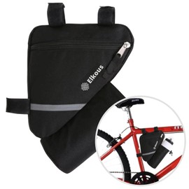 Elkous Bolsa para bicicleta de montaña/carretera, triangular, con compartimento para bebida.