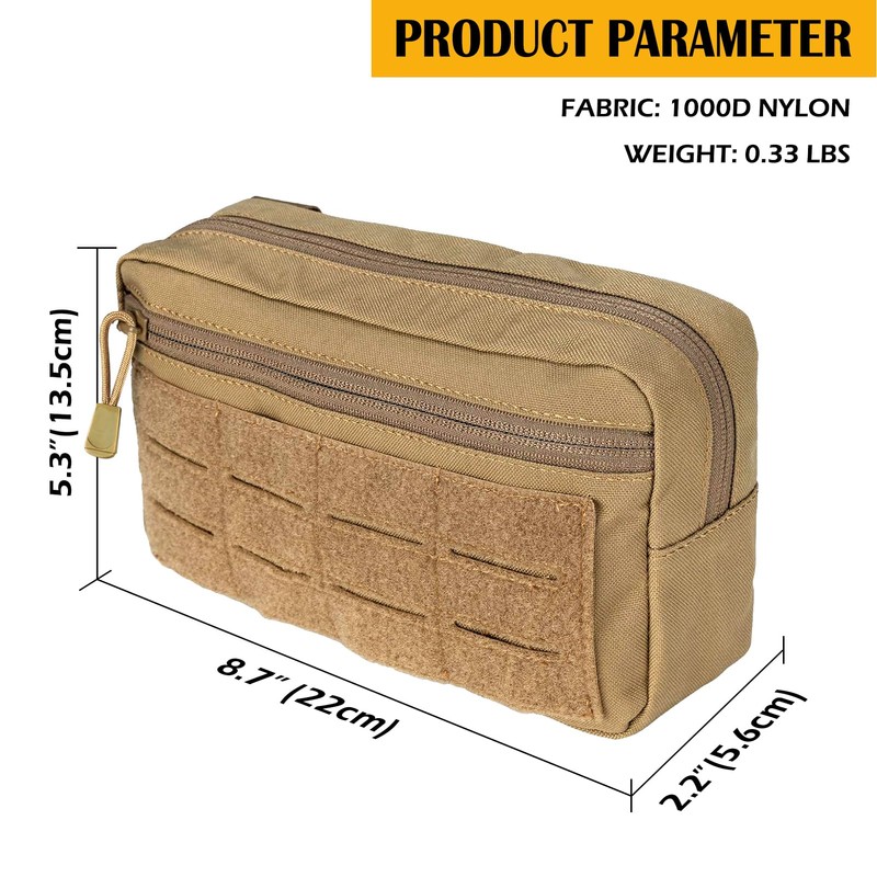 Molle Admin Pouch, Military Men Horizontal Belt Bag Utility Tactical