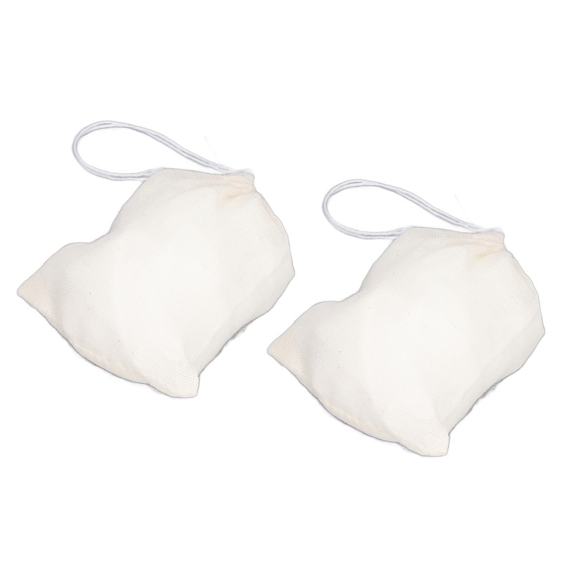 100Pcs Drawstring Cotton Bags 8cmx10cm Reusable Filter Tea Residue Environmentally