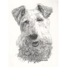 Wire Fox Terrier Dog Bill Harrah Portrait Matted Art Card - 5 in x 7 in Design - 8 in x 10 in Matted